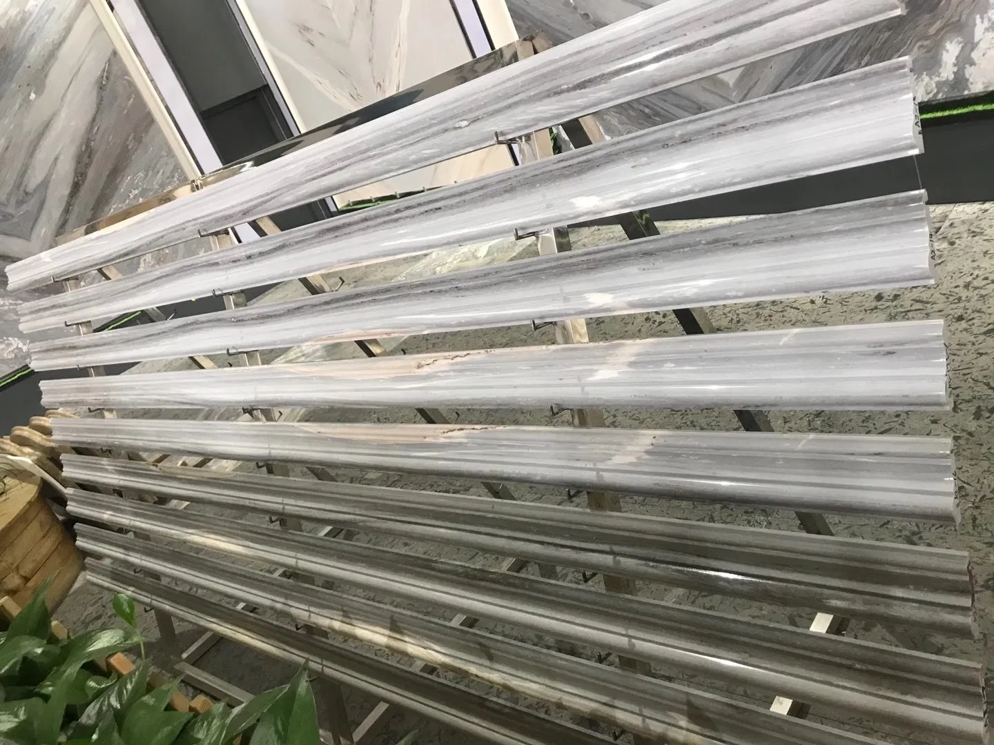 Manufacture Fabricate Blue Palissandor Marble Skirting Marble Trim for Bathroom