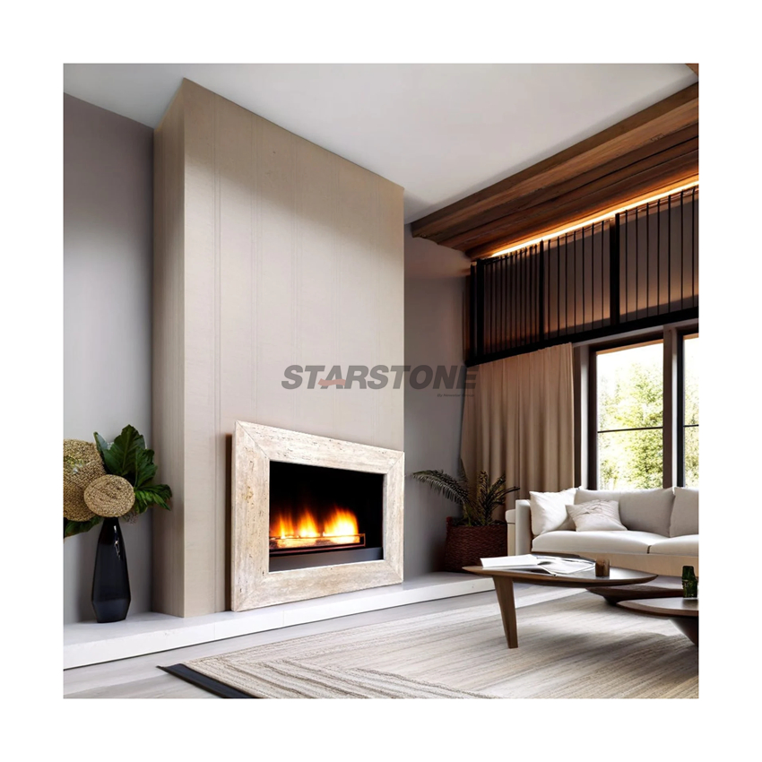 Starstone Modern Design Travertine Fireplace High Quality Marble Fireplace Mantel