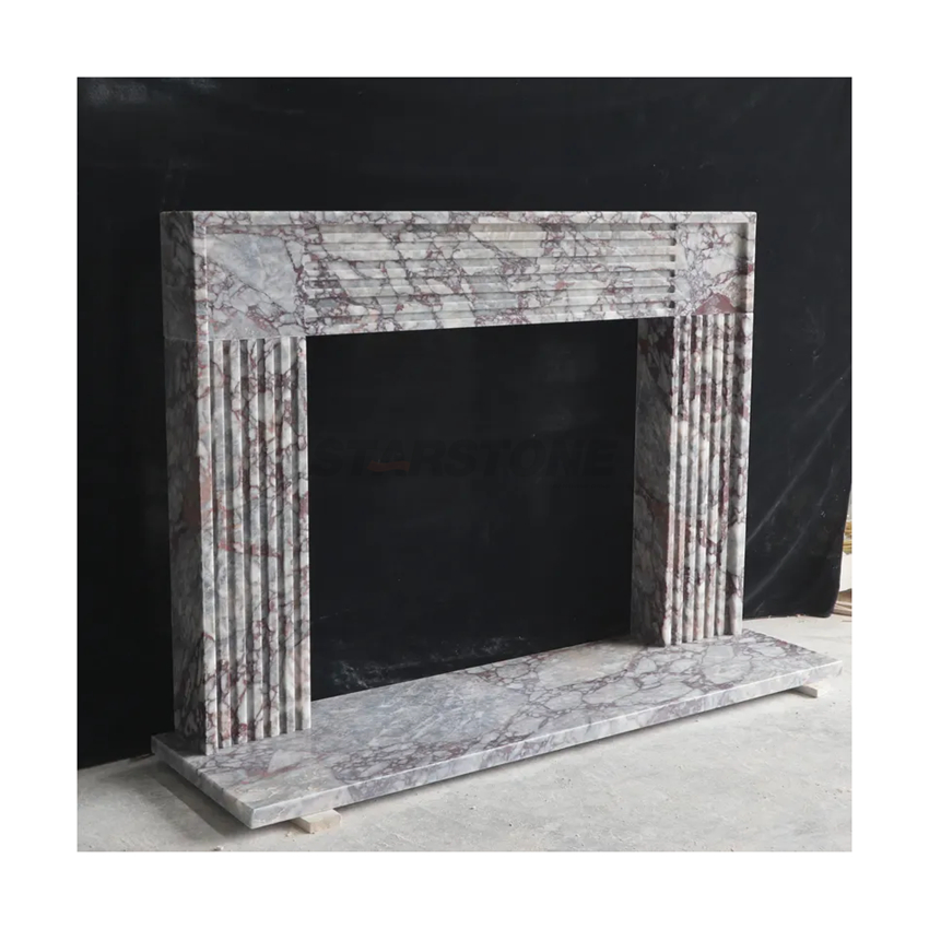 Starstone Narutural Marble Modern and Classic Calacatta Gold White Marble Fireplace Mantel Surround