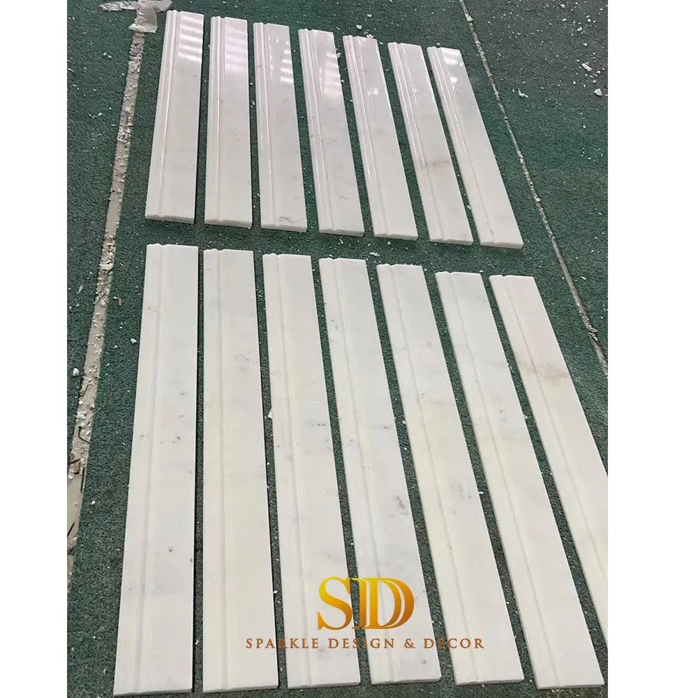 High Quality White Marble Skirting Marble Trim Marble Moulding for Interior Wall Decoration