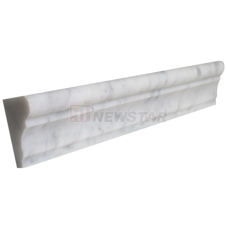 Newstar Custom Size Nature Marble Stone Moulding Skirting Floor Border Wall Skirting Interior Decorative Line Chair Rail