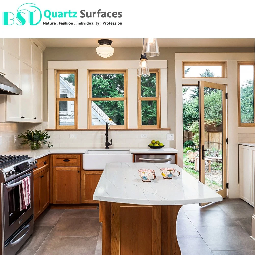 Grey Veined Engineered Quartz Slabs for Countertop