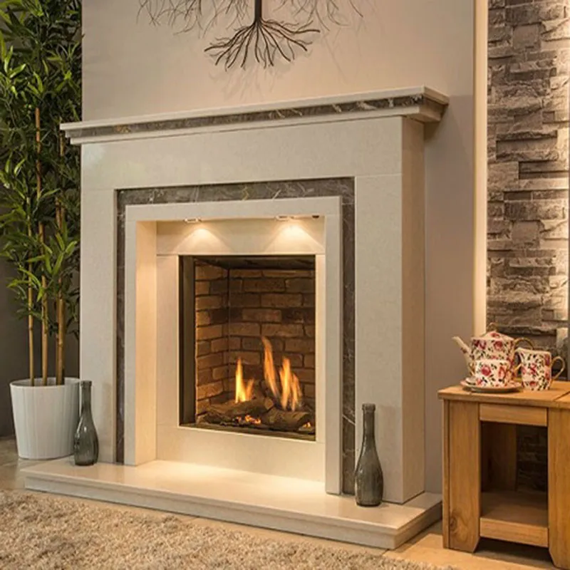 White Marble Fireplace 6