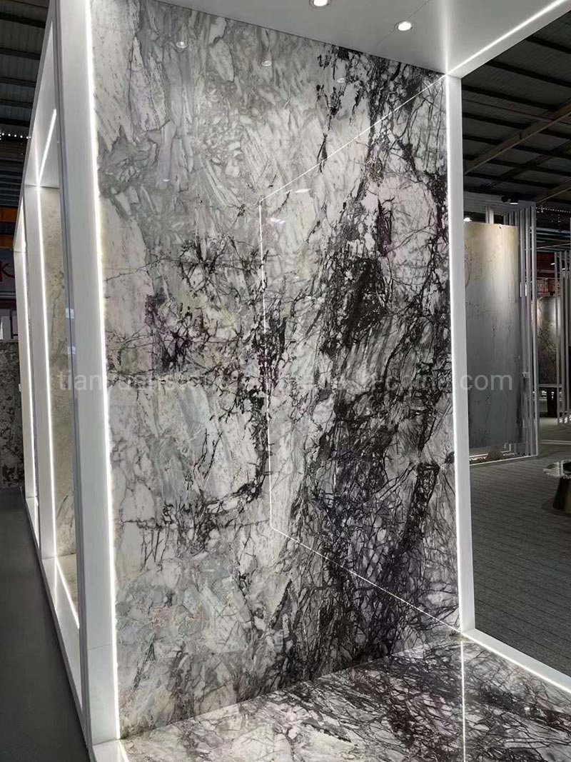 Lilac Marble Bookmatch Slab White Marble for Flooring Slab Lilac for Floorwall Design
