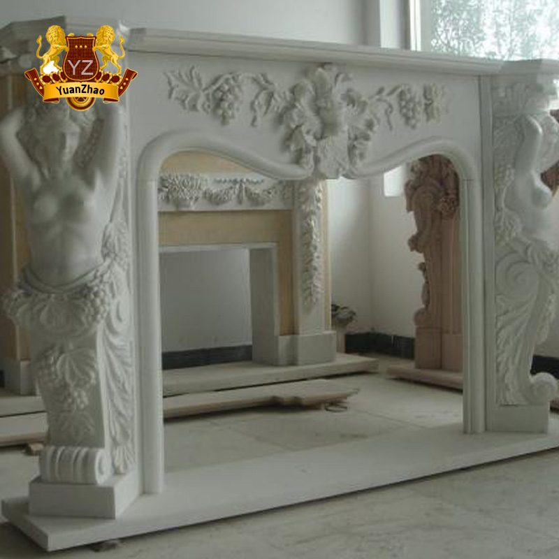 High Quality Customized Size Natural Stone Marble Fireplace Mantel for Indoor Decoration with Cheap Price