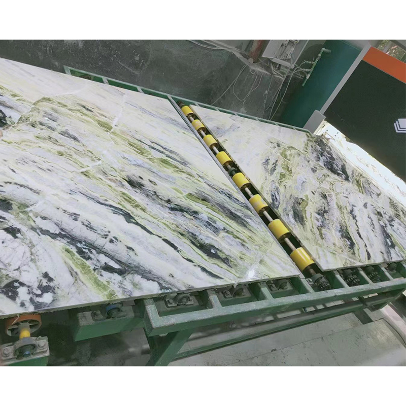 Ornament Design Natural Stone Polished/Honed Surface Kitchen/Bathroom/ Living Room Green Cold Ice Jade Green Bookmatch Marble for Home