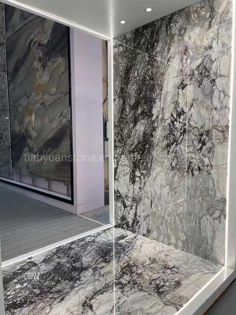 Lilac Marble Bookmatch Slab White Marble for Flooring Slab Lilac for Floorwall Design