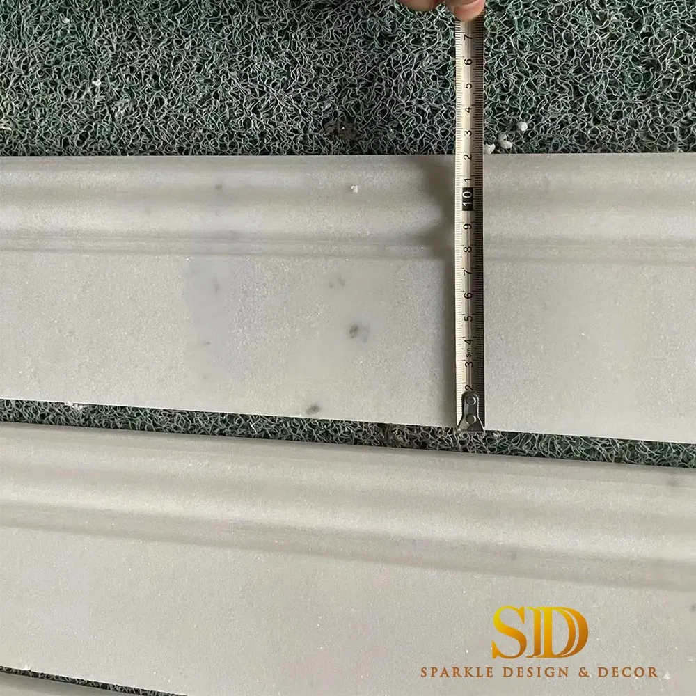 High Quality White Marble Skirting Marble Trim Marble Moulding for Interior Wall Decoration