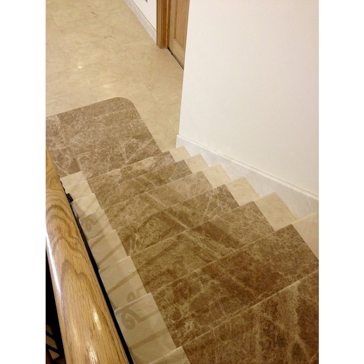 Classic Staircase Stairway Crema Marfil Luxury Beige Marble Stone Stair Step Tread