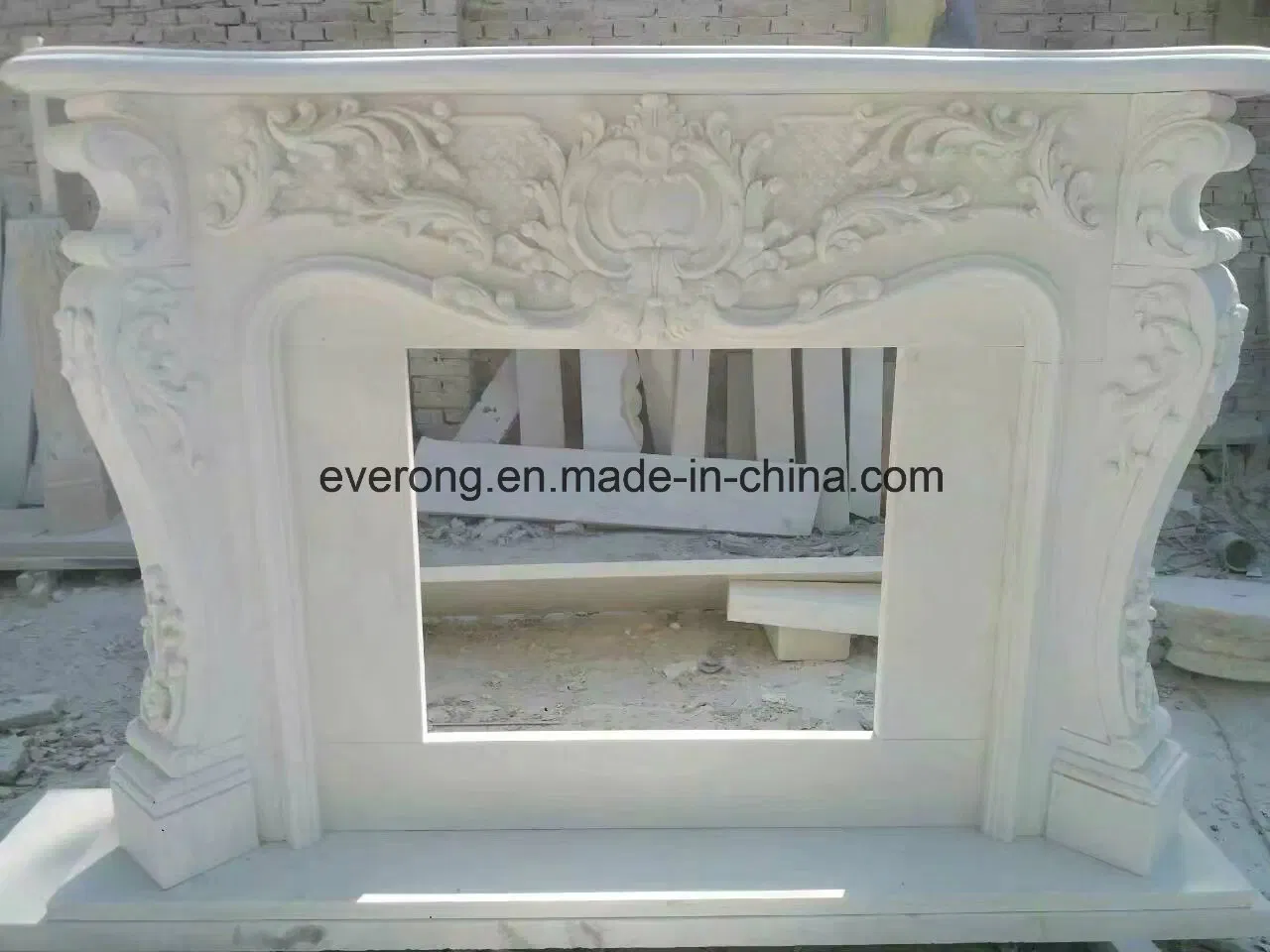 Beige/White/Black/Brown/Grey Marble/Sandstone/Limestone Fireplace Mantel for Indoor Decoration