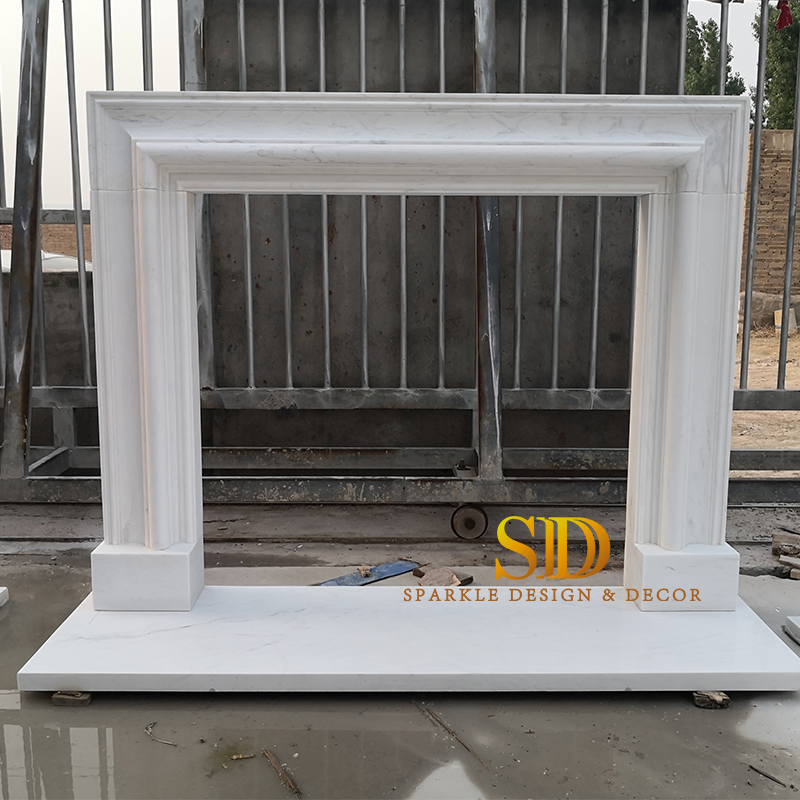 China Wholesale Modern White Marble Fireplace Mantels for Sale for Home Decoration