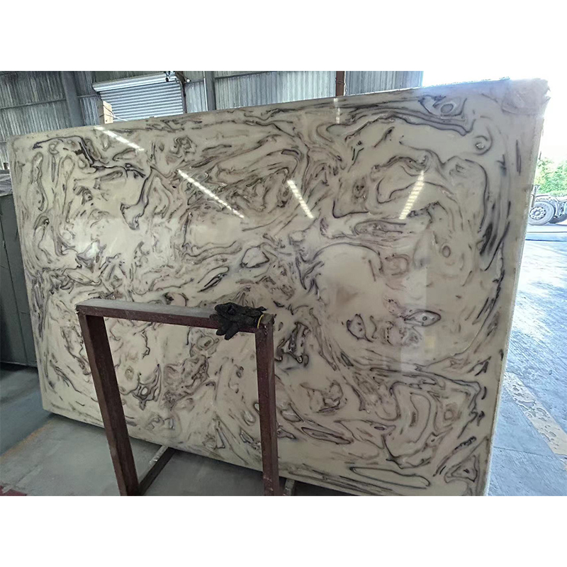 Polished Artificial Stone Bianco Carrara/Calacatta White/Gold Veins Synthetic Slab Marble for Countertop/Floor/Wall/Vanity Building Material Supplier Price