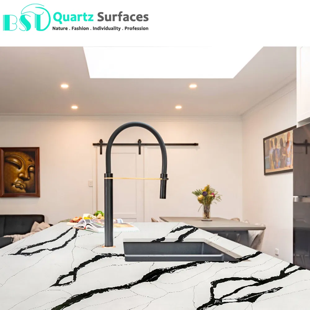 Polyester Resin Artificial Quartz Stone Slabs for Island Top
