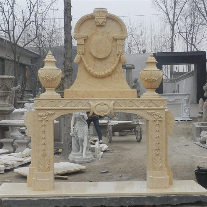 Hot Selling Home Use White Indoor Decoration Stone Marble Fireplace Mantel