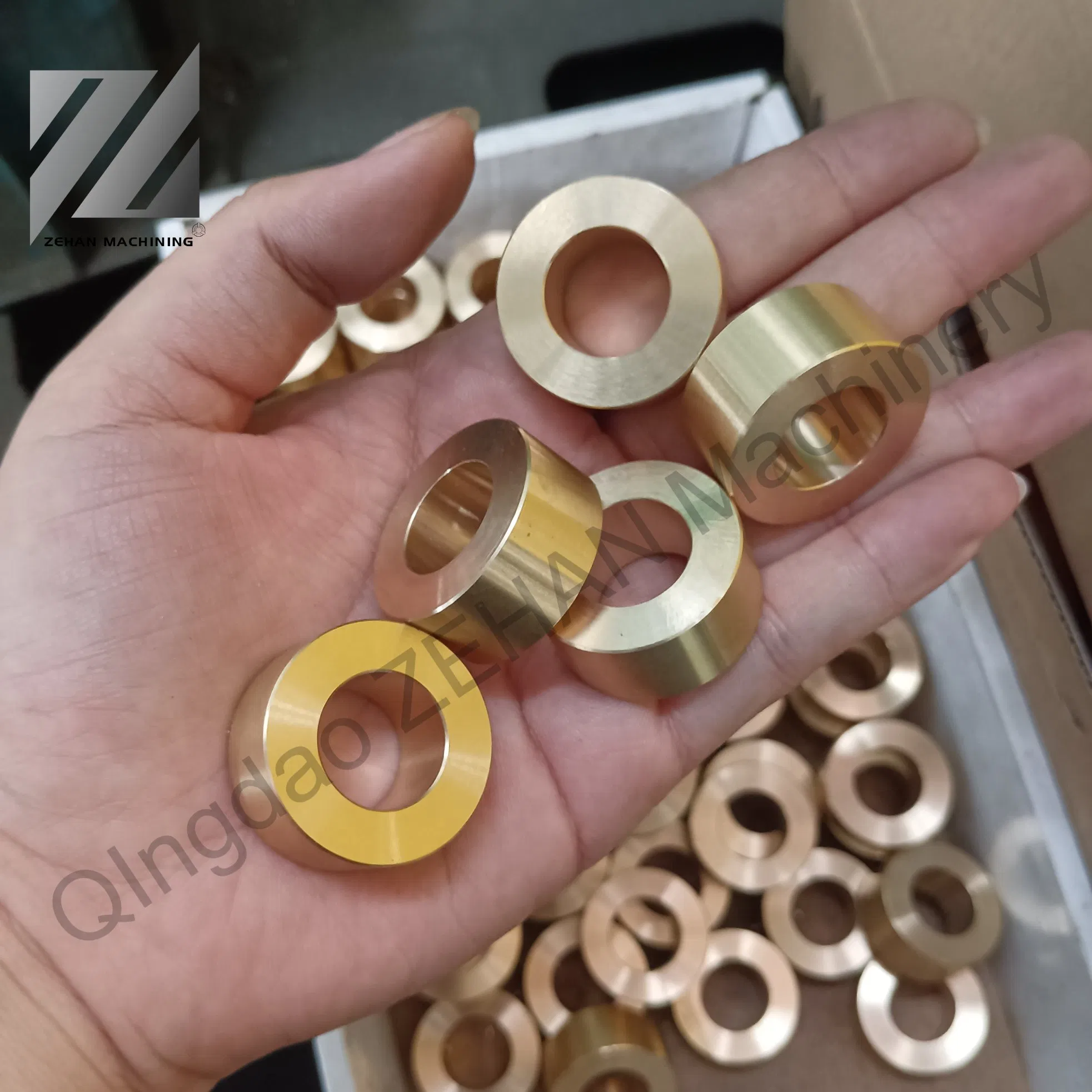 Precision Polished Brass Spacer Washer CNC Milling Turning Machining Parts with Consistent Wall Thickness and Smooth Finish