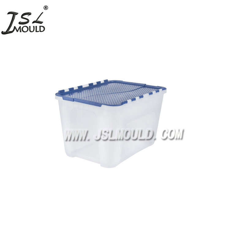 Taizhou Custom Plastic Injection Mold Plastic Hinged Lid Storage Container Box Tote Mould