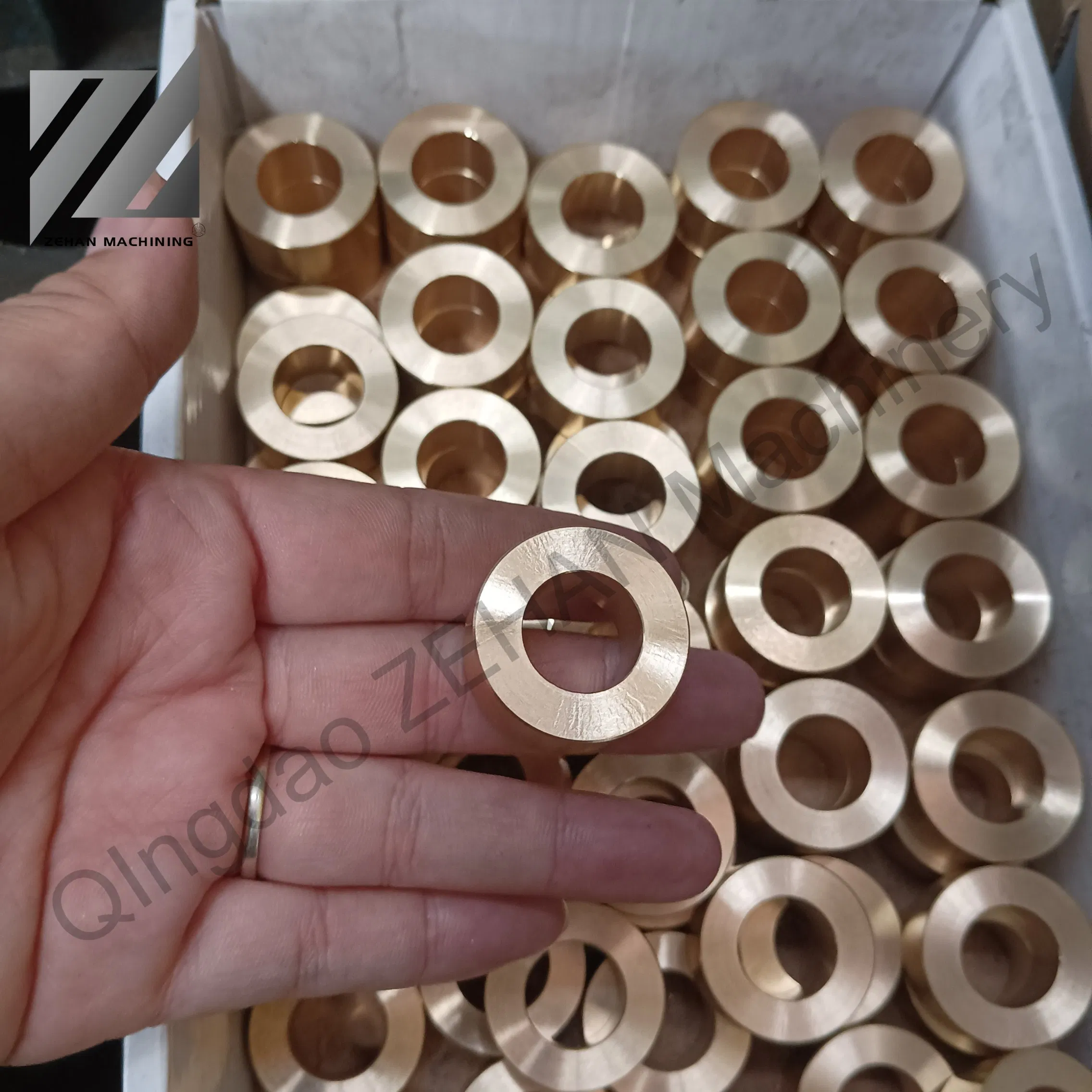 Precision Polished Brass Spacer Washer CNC Milling Turning Machining Parts with Consistent Wall Thickness and Smooth Finish