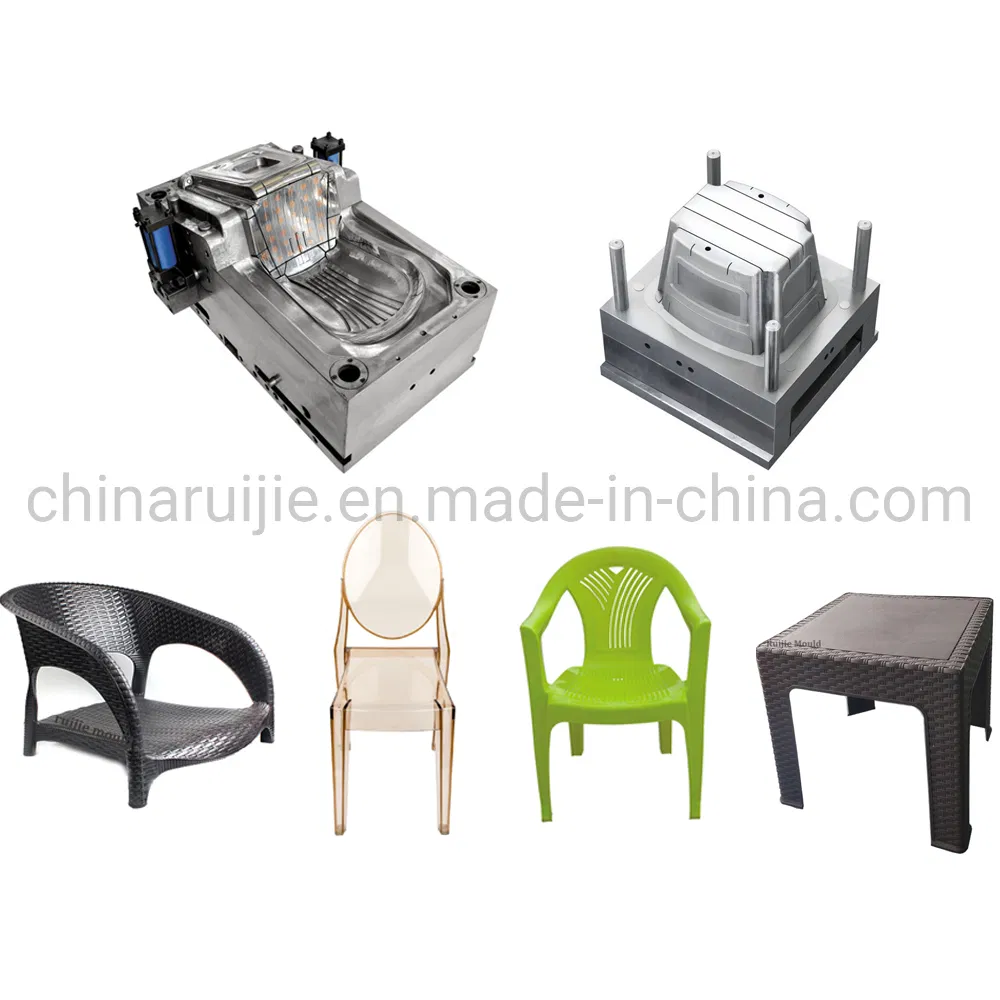 Sample Customization Injection Mold Maker Large Rattan Design PP Garden Plastic Table Stool Chair Mould