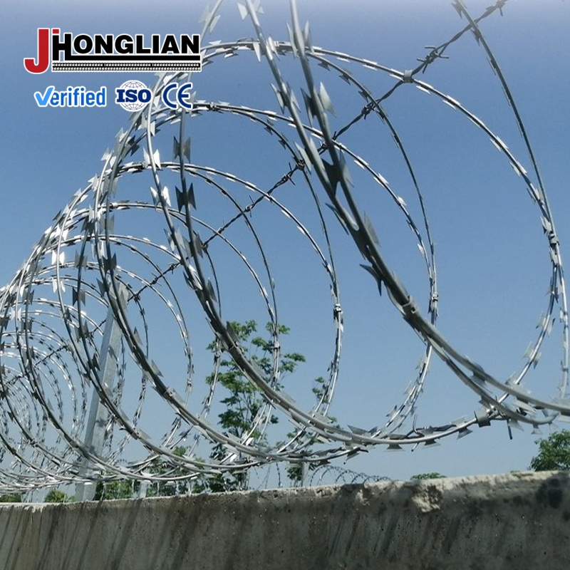 High Security Razor Ribbon Barbed Tape Intruder Deterrence System