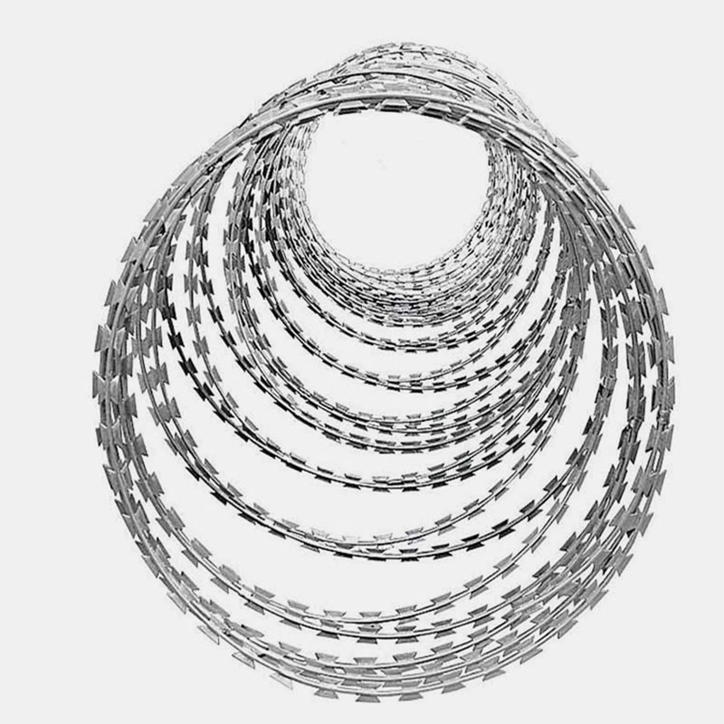 Mining Area Security Stainless Steel Concertina Razor Coil Barrier System
