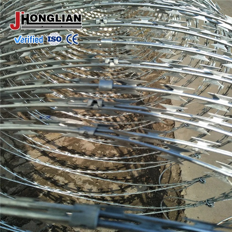 Weatherproof Hot-Dipped Zinc Razor Barbed Fencing Wire Protection System