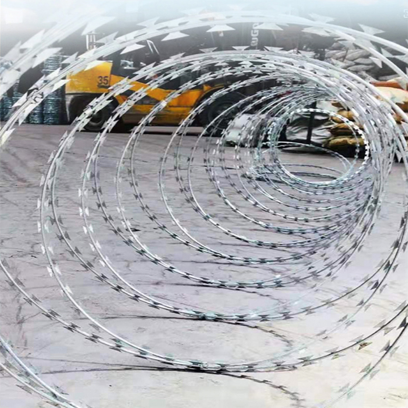 Mining Area Security Stainless Steel Concertina Razor Coil Barrier System