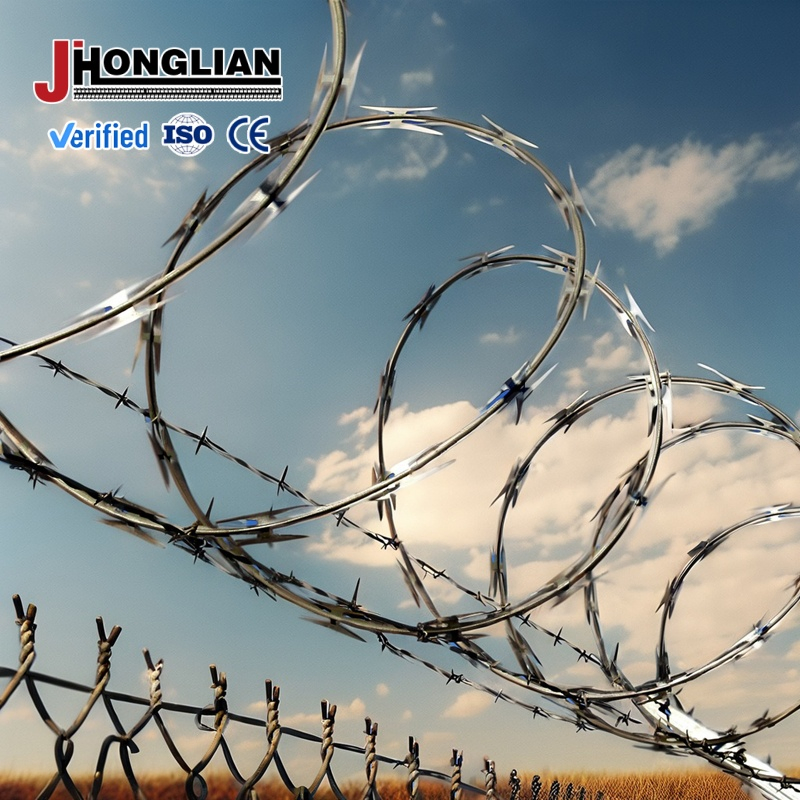 Double Strand Reinforced Razor Barbed Wire Barrier System