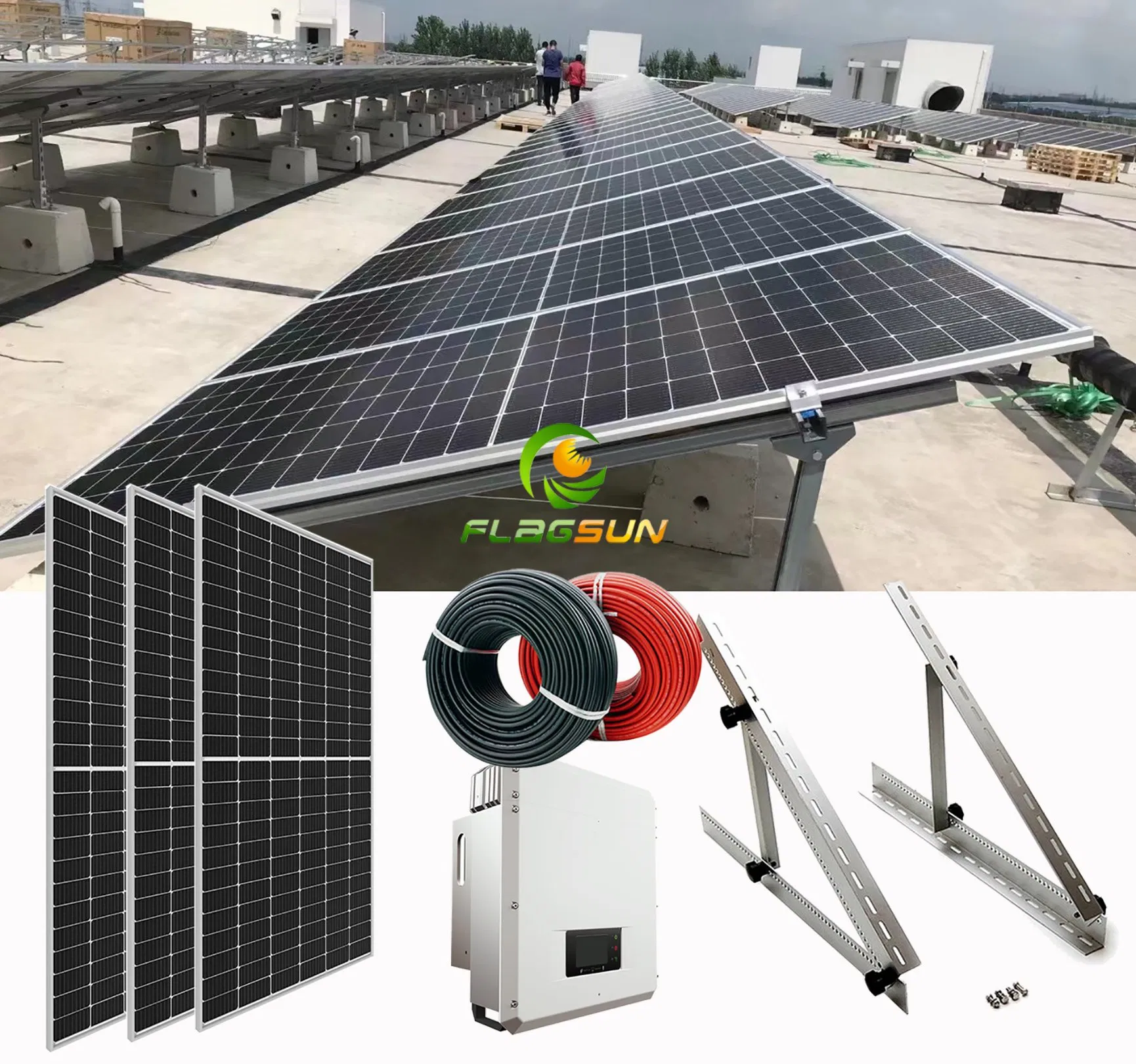 5kw Solar Power System with 450W Solar Panel Grid Tied Energy System Complete Set