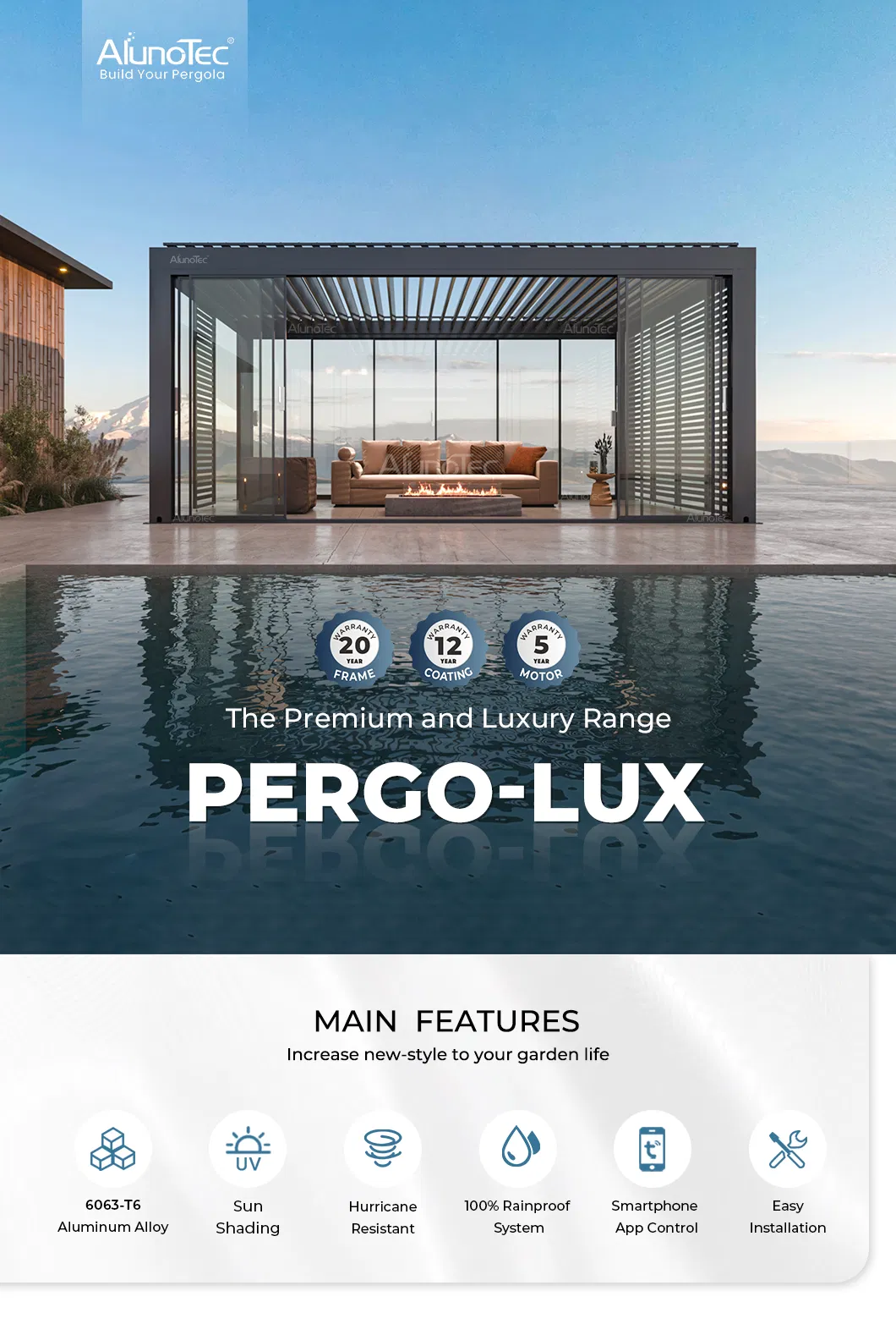 Aluminum Louvered Pergola Design