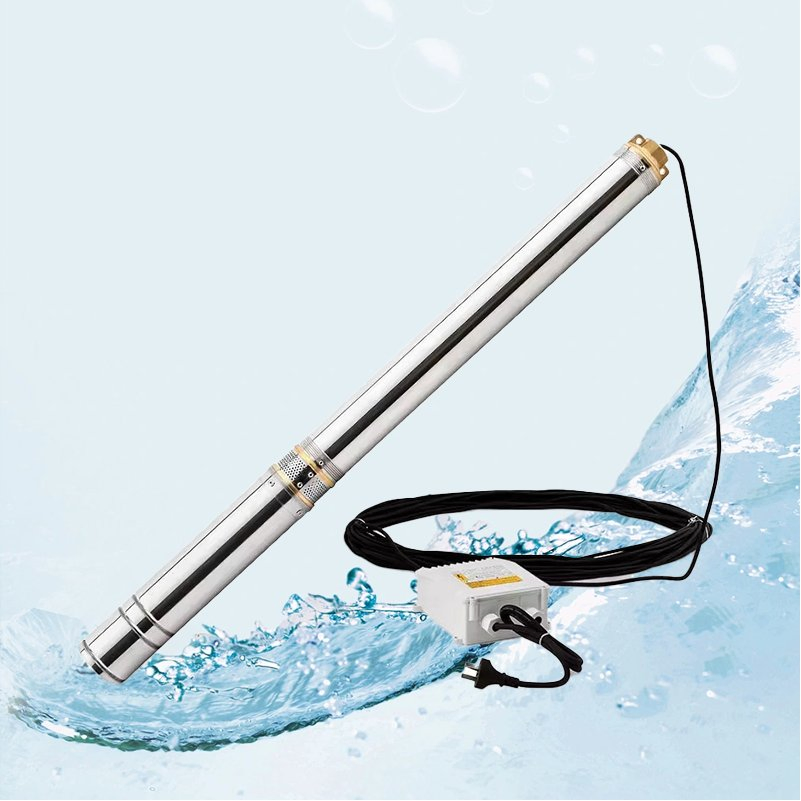 4 Inch 4000W 220V High Pressure 200 Meters Head High Flow Rate Agricultural Irrigation Solar Deep Well Full Water Pump