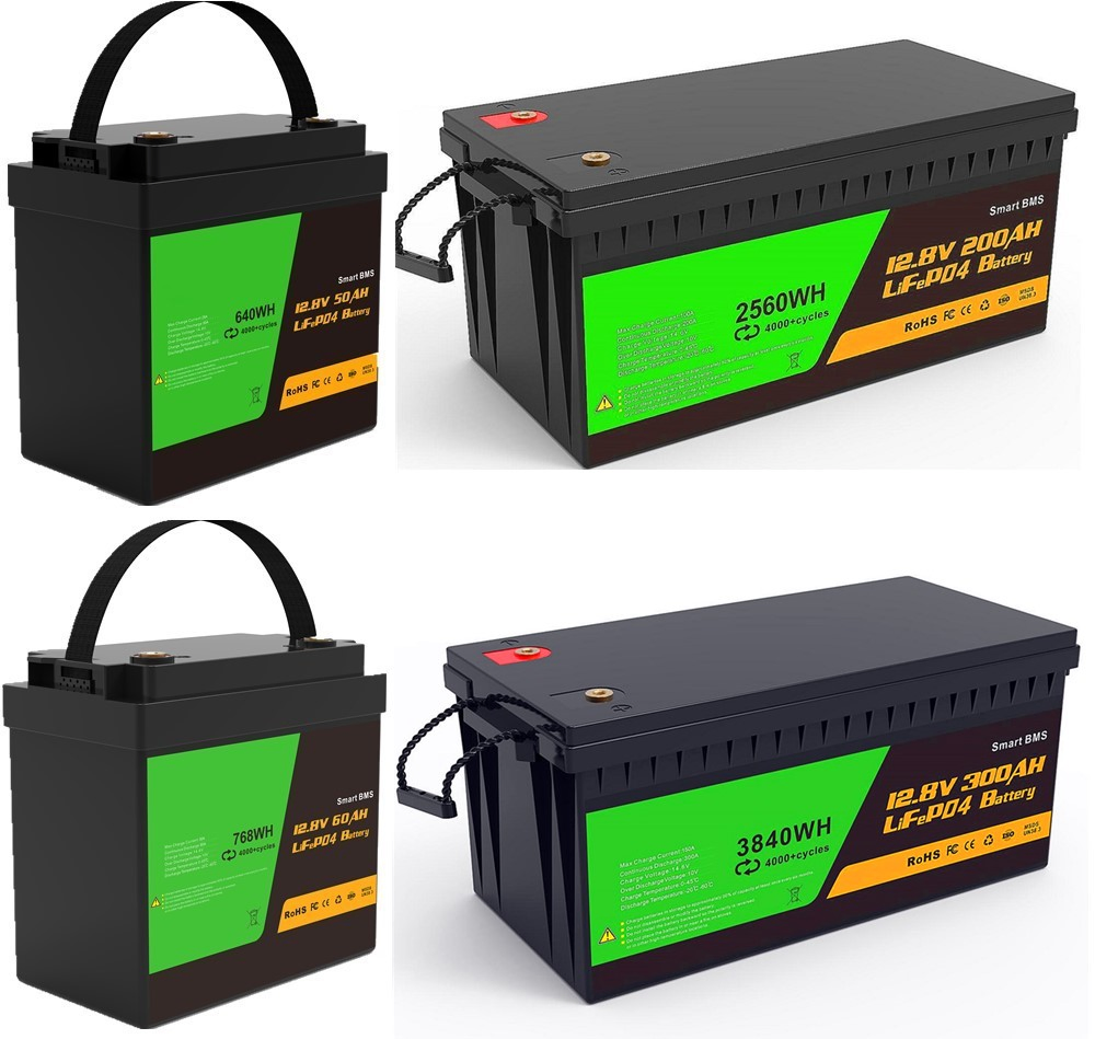 China Battery Manufacturer Factory 12V/24V/48V 100ah LiFePO4 BMS Lithium Battery for Home Solar Energy Storage Systems 3 Years Warranty/ 4000 Cycles Times