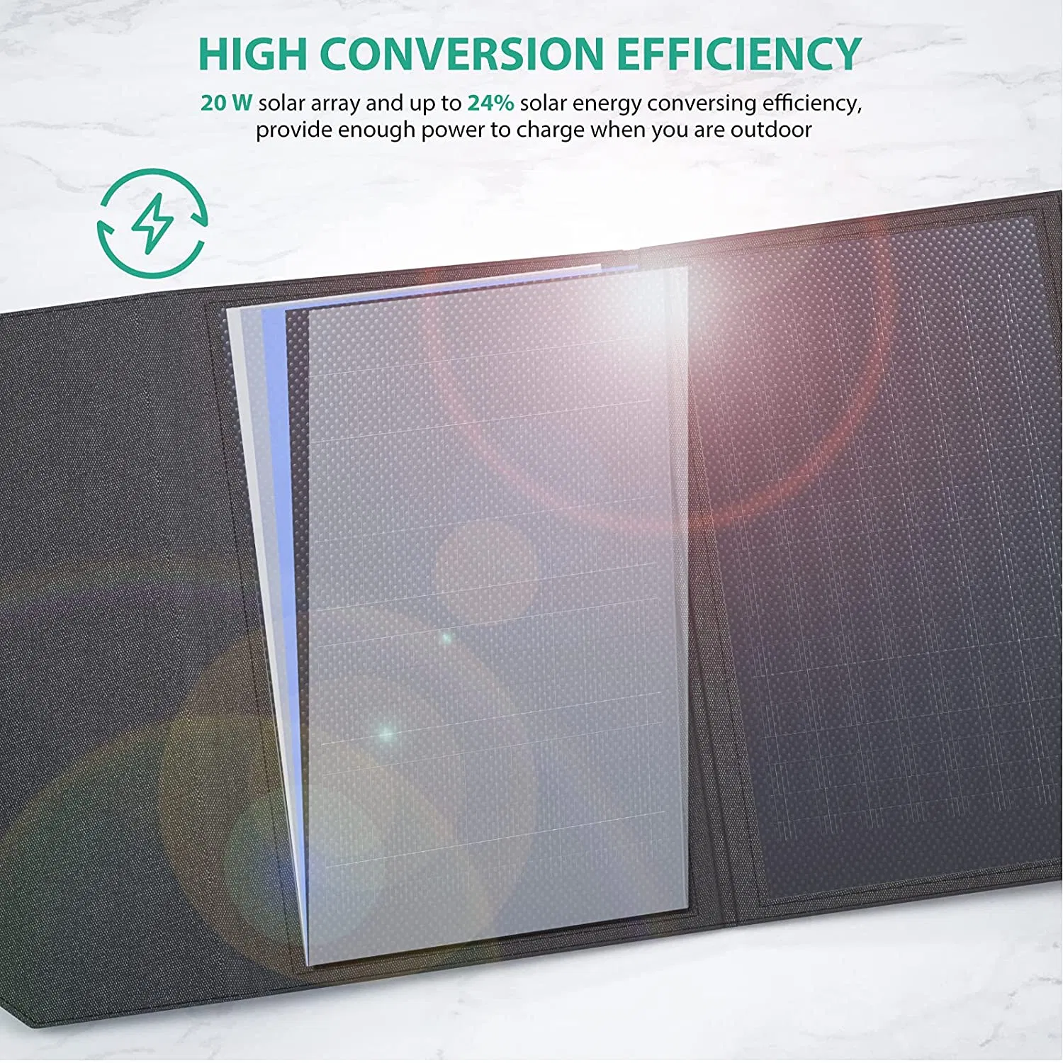 20W Foldable Solar Panel Portable USB Solar Charger