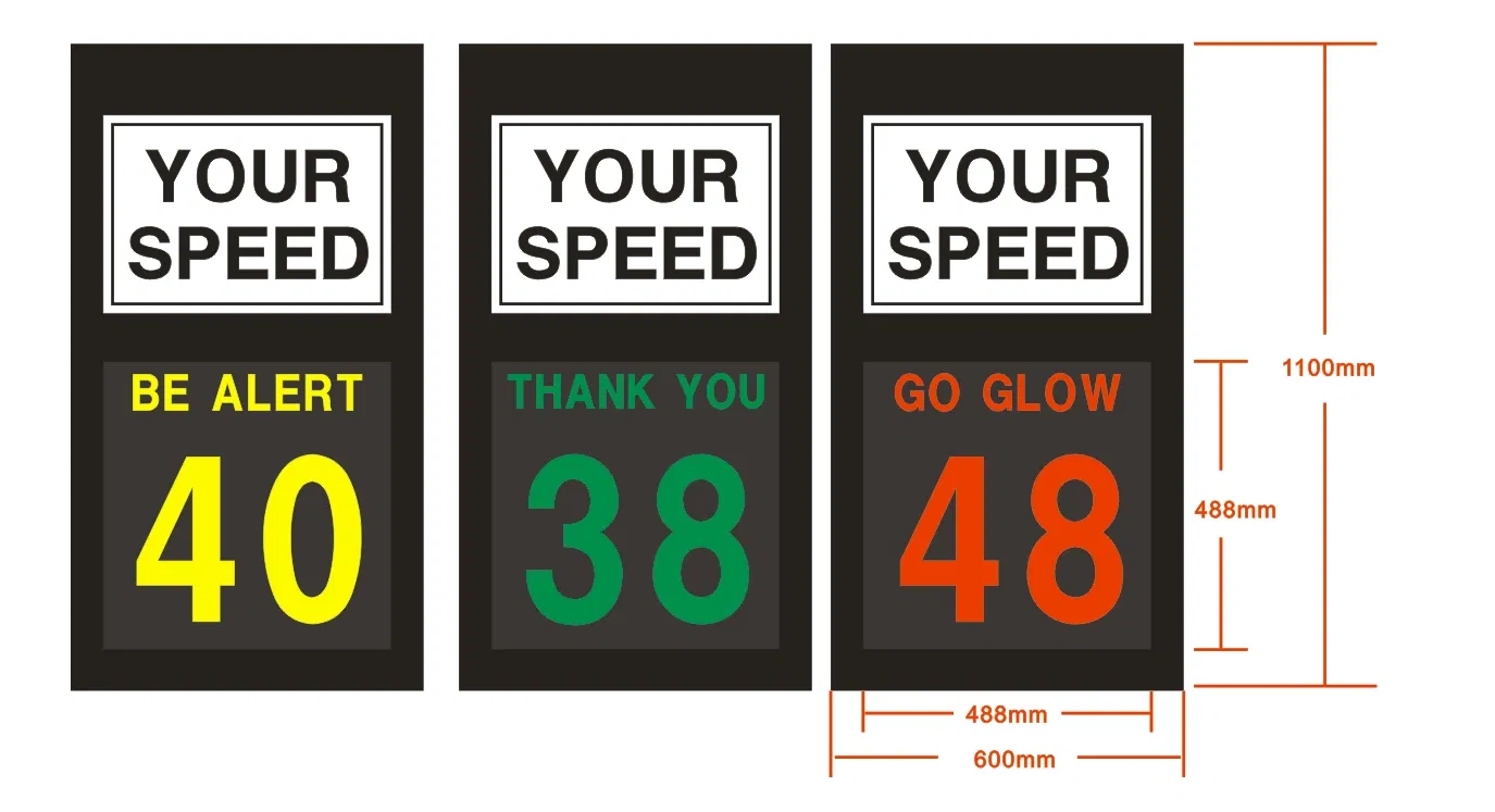 Intelligent Vehicle LED Speed Limit Sign Solar Radar Speed Monitoring Sign