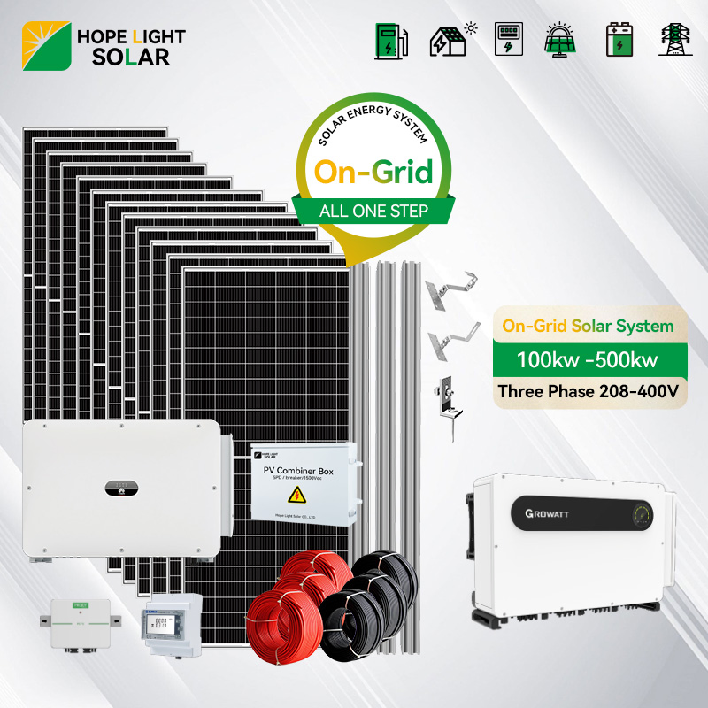 Photovoltaic 500kw on Grid System 500kw 1MW Grid Tied Solar Energy System