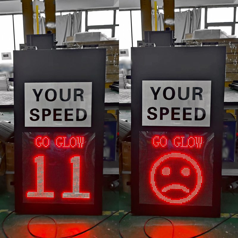 Intelligent Vehicle LED Speed Limit Sign Solar Radar Speed Monitoring Sign