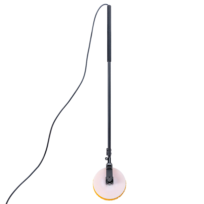 Dual Power Supply (Mains Electricity/Lithium Battery) Single Head Solar Panel Cleaning Brush Photovoltaic Brush with Telescopic Rod