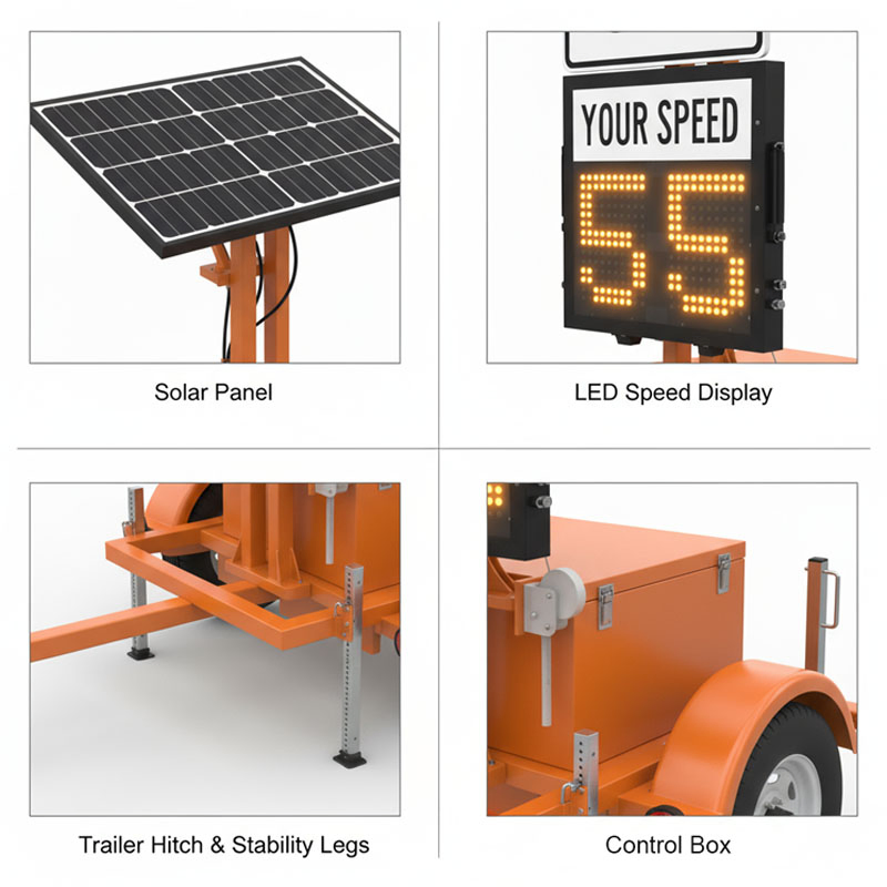 Compact Solar Radar Trailers for Speed Limit Monitoring