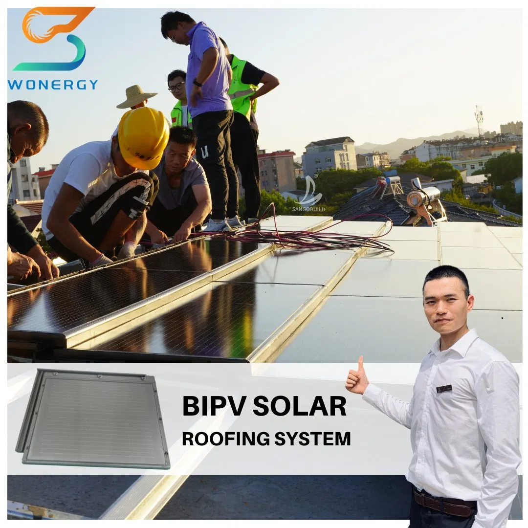 CE Europe BIPV Solar Installation Double Glass 3.2mm German Solar Roof Tiles