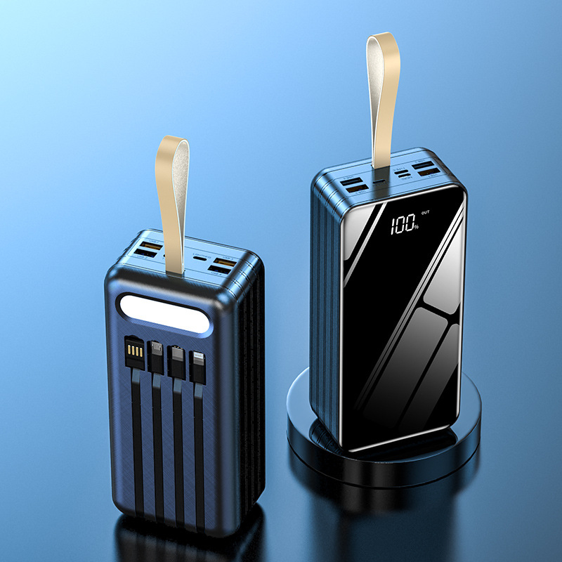 Solar Charger Power Bank,Power Bank 50000 Wireless Portable Charger with USB-C in/Output,QC3.0 Fast Charging 15W 4 Ports Outdoor Battery Pack Built-in Dual LED