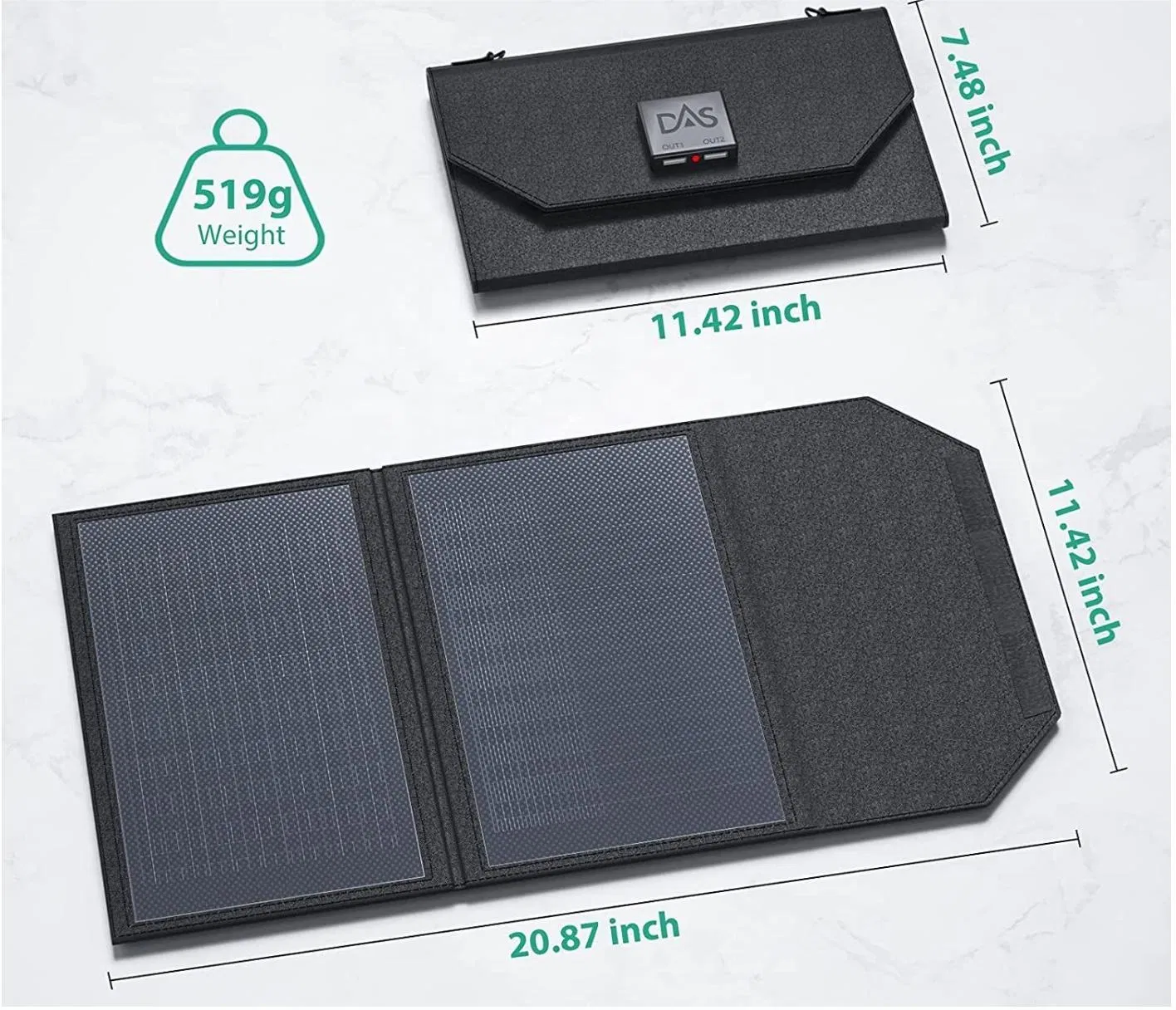 20W Foldable Solar Panel Portable USB Solar Charger