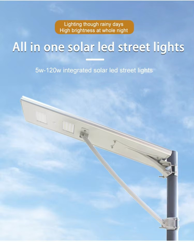 150W UFO Hot Sale Integrated Street Lamp Lighting Time in Smart Cities Road Outdoor All in One LED Solar Street Light