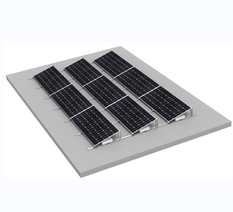 Free Design Flat Roof Photovoltaic Solar Ballasted Panel Mounting System