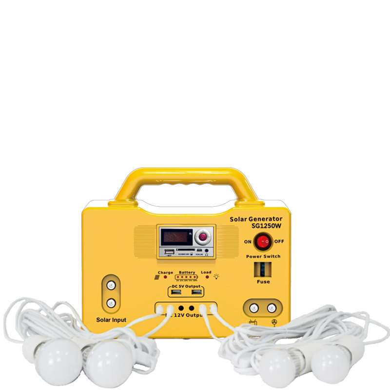 Solar Power Station high Density Power Residential Camping with 30W LED Bulbs Integrated Portable Generator Solar Energy Power System