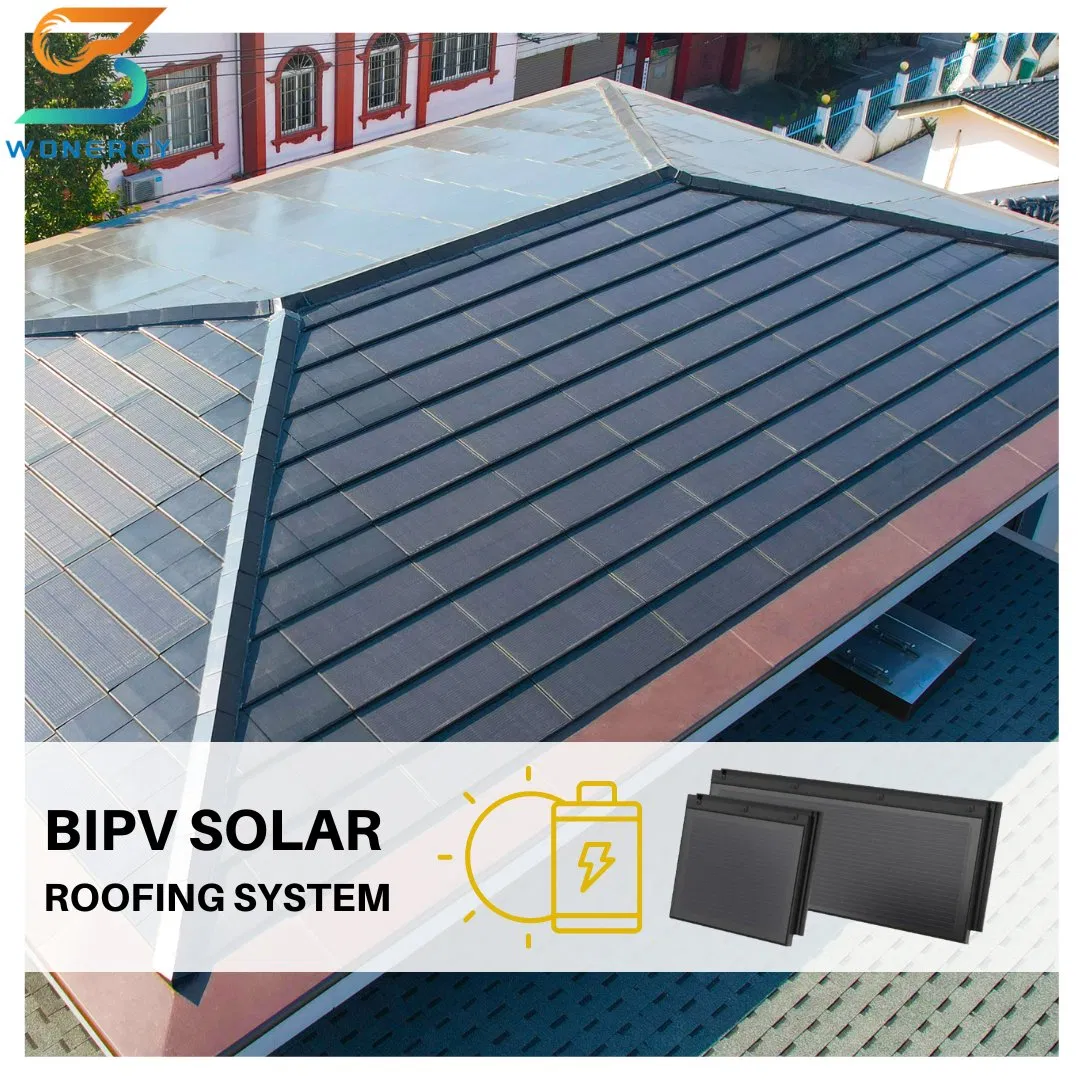 CE Europe BIPV Solar Installation Double Glass 3.2mm German Solar Roof Tiles