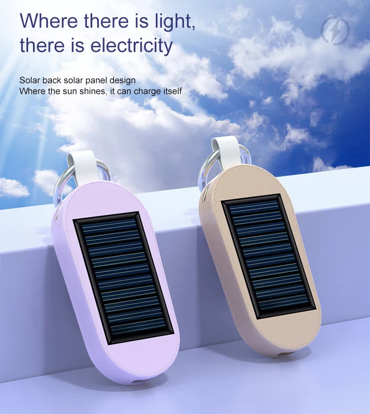 Portable Small Solar Cell Phone Charger, Fast Charging Power Bank Key Chain