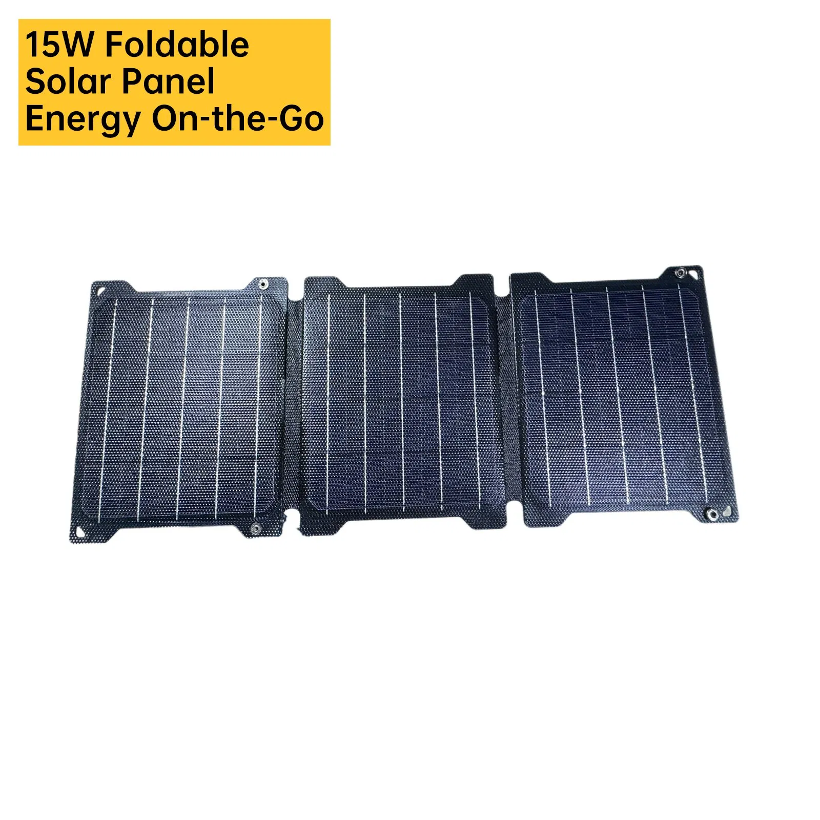 15W Monocrystalline Solar Panel Folding Solar Charger Waterproof USB-C Portable Charger for Outdoor Camping