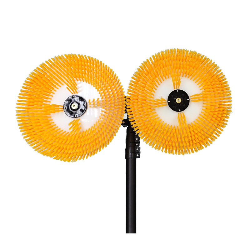 House Electric Power Dual Head Solar Panel Cleaning Brush Photovoltaic Brush with Water-Passing Telescopic Rod
