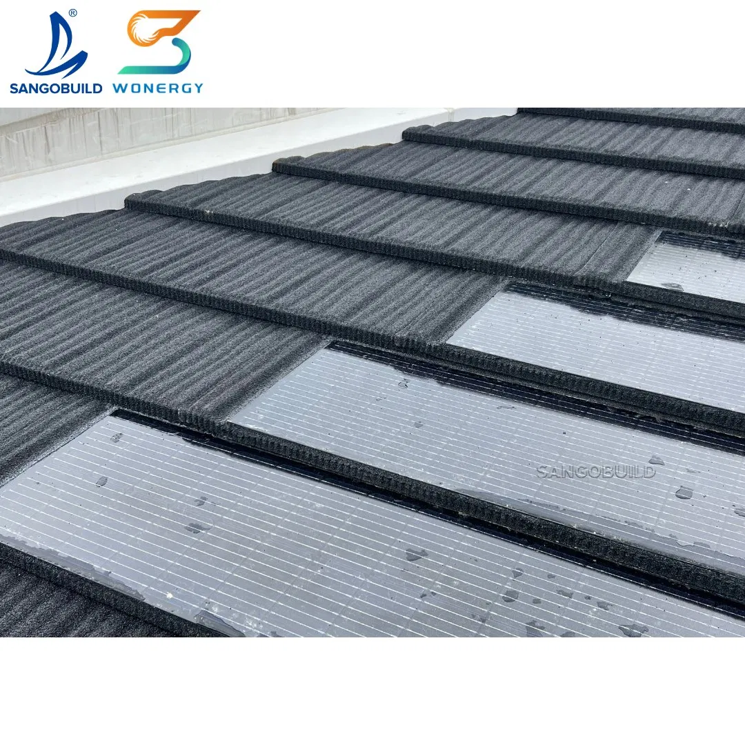 Germany Green Solar Roofing Material Clean Energy Electric Bill Saving BIPV Metal Solar Roof Tiles