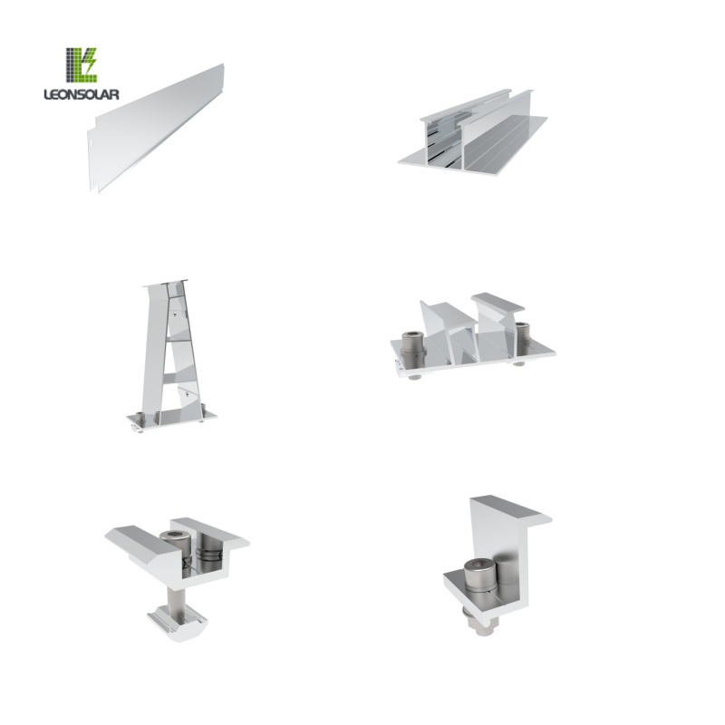 Solar Panel Mounting Bracket for Flat Roofs - Aluminum Tilt Design