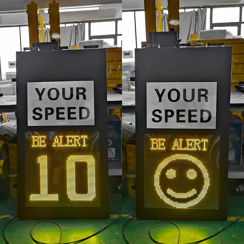 Intelligent Vehicle LED Speed Limit Sign Solar Radar Speed Monitoring Sign
